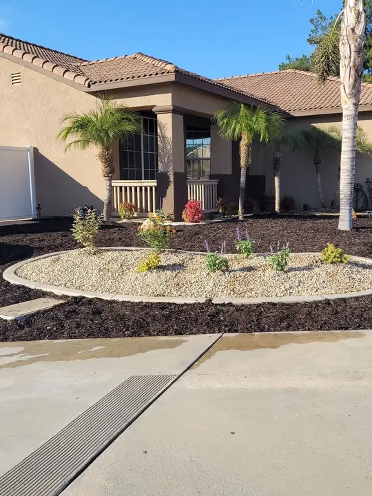Gravel Bed Palm Trees Border Menifee Ca
