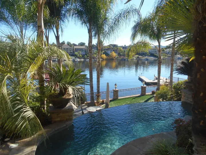 Lakefront Palm Trees Pool Canyon Lake Ca
